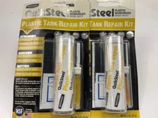 (2) Blue Magic 6522KTRI QuikSteel Plastic Tank Repair Kit Epoxy Putty White 2 Oz