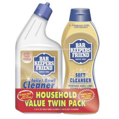 Bar Keeper's Friend Toilet Bowl Cleaner & Soft Cleanser Multi-Purpose Combo Pack
