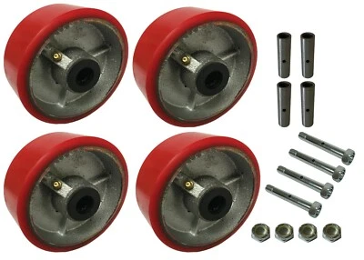 HYWELD 4 Heavy Duty Caster Wheels Set 4" 5" 6" 8" 10" Polyurethane on Cast Iron Wheel