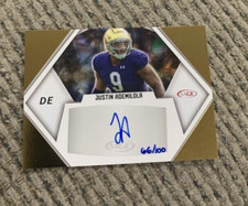 2023 Sage Gold #A-JA2 Justin Ademilola /100 Auto Notre Dame AUTOGRAPH jaguars