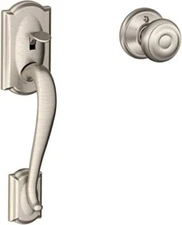 Schlage Camelot Entry Door Handle with Georgian Door Knob FE285 CAM GEO