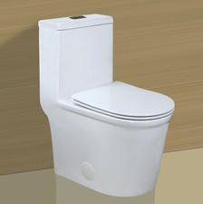 WinZo WZ5069 Compact Dual Flush One Piece Toilet Short for Small Bathroom White