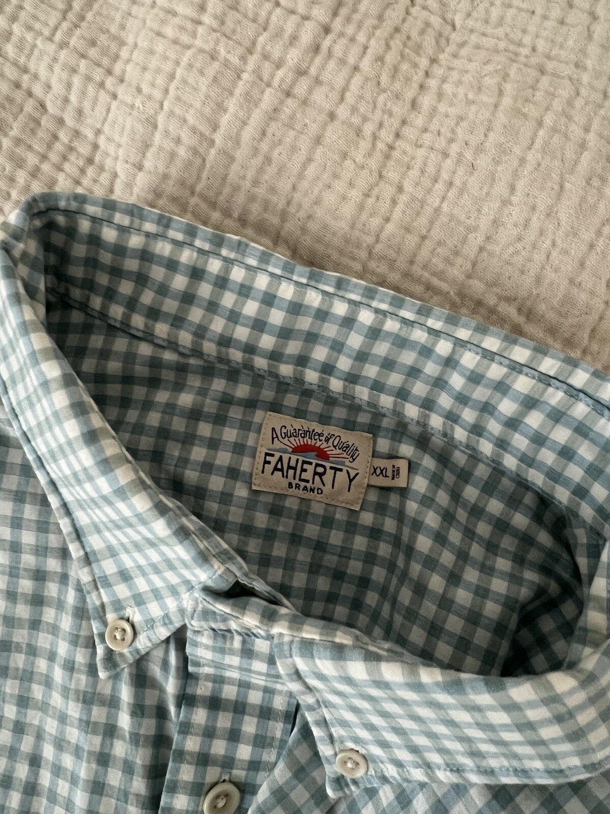 Faherty Gingham Long Sleeve Button Down Shirt Siz… - image 8