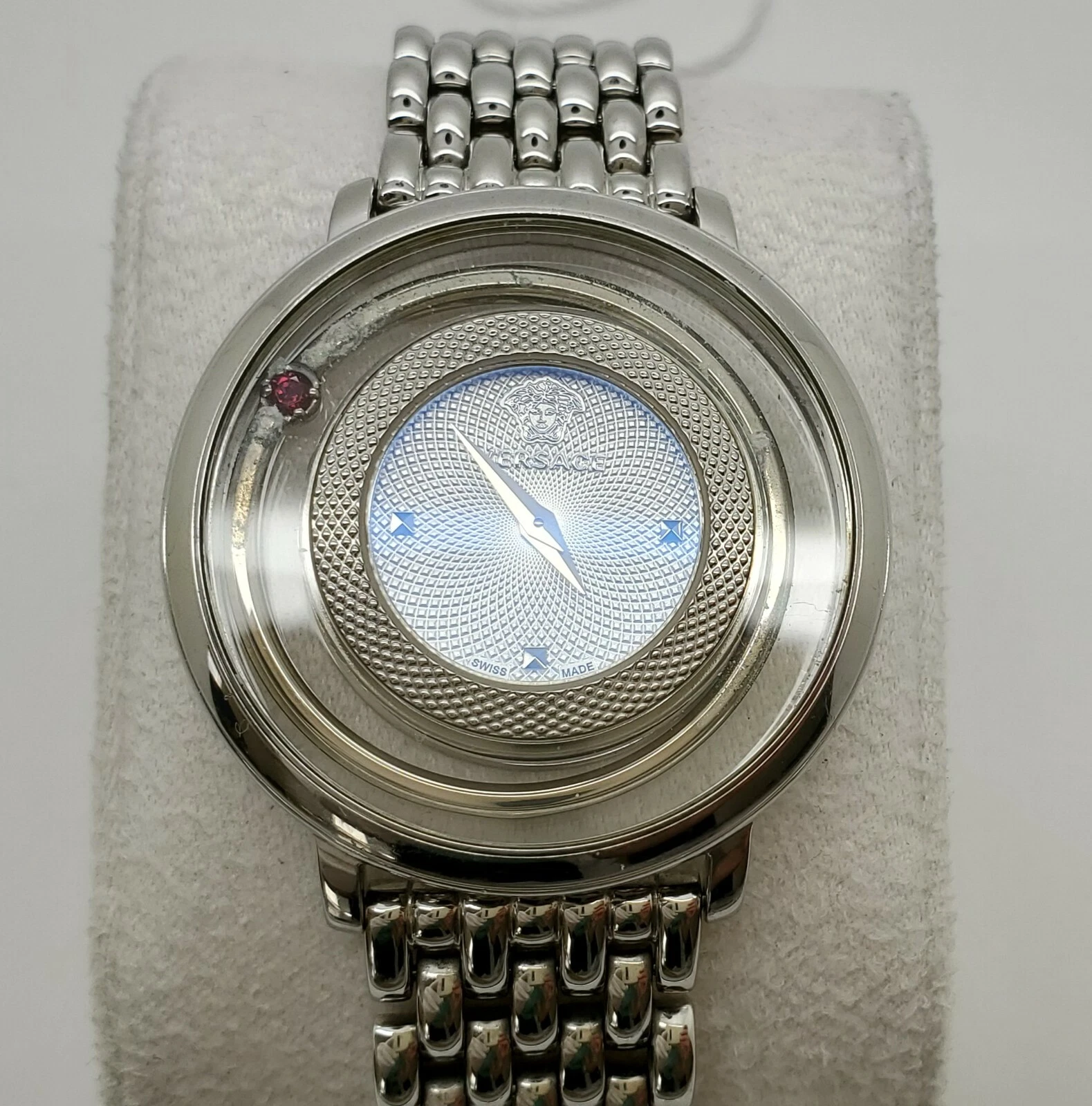 Versace Venus VQV070015 Silver Tone Sapphire Crystal Swiss Made Womens Watch