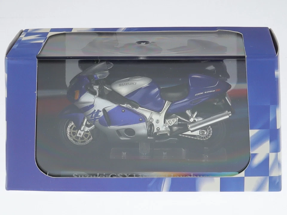 Suzuki GSX 1300R Hayabusa blau Superbike Motorrad Modell111 Atlas 1:24 - Bild 4 von 4