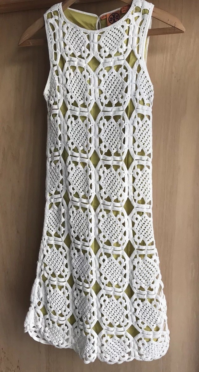 tory burch crochet dress Tory Burch Lexi Crochet Dress Runway Green RARE 4 6 Size S $550