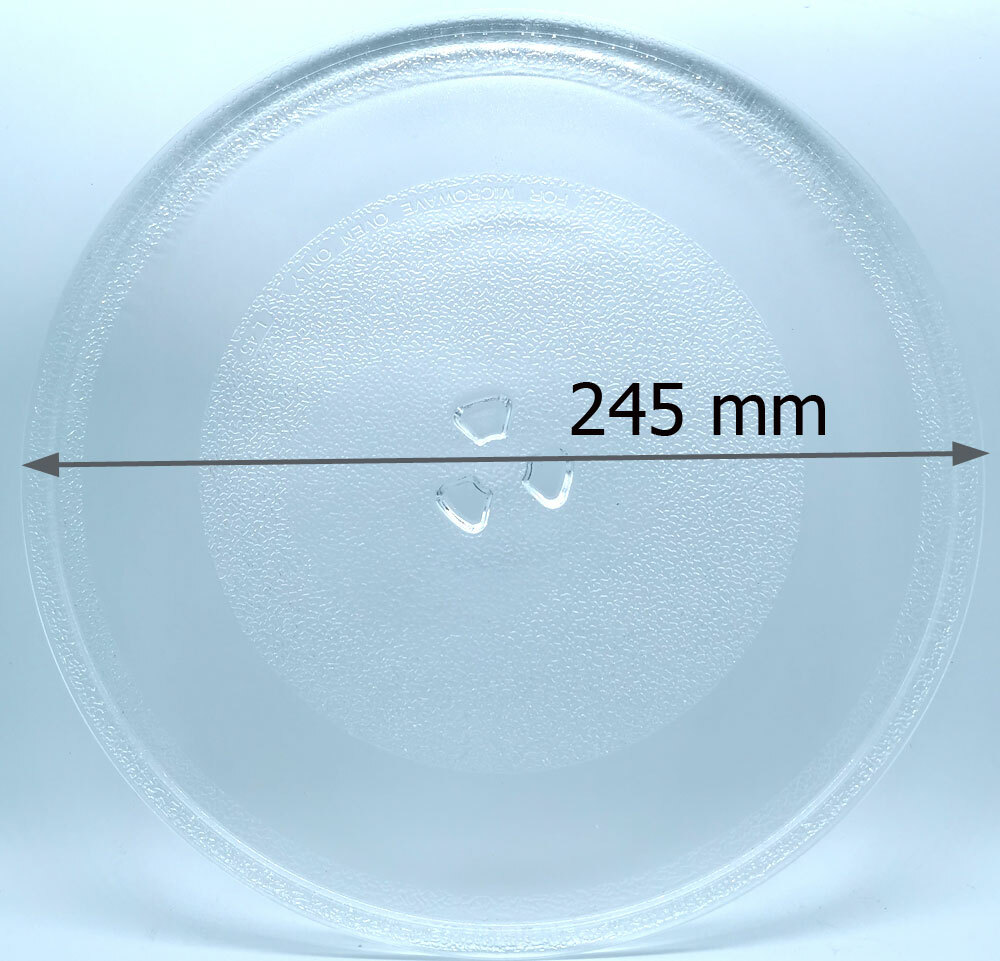 Piatto Microonde 245mm Vetro Ricambio | Marel Shop Attacco a 3 Punti