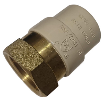 25 Pack XFITTING 3/4'' Female NPT x 3/4'' CPVC Adapter, Lead Free Brass