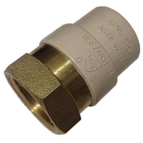 25 Pack XFITTING 3/4" Female NPT x 3/4" CPVC Adapter, Lead Free Brass