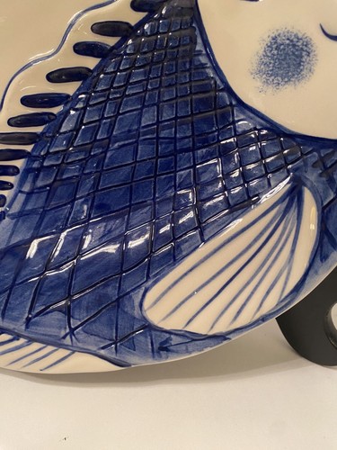 Dinner Plate Fish Hand Painted Blue Sky Ceramic 2012 Magic Sea 10" Diane gift - Picture 3 of 8