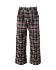 Smythe Wide Leg Culotte Black Plaid Trousers Size 10 RRP $450
