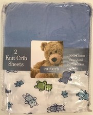 Carter  s Classics Cotton Knit Crib Sheets Bears Blue Z18600H 2003 NEW