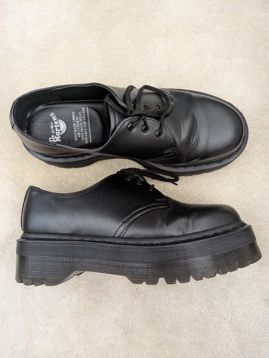 Dr. Martens - V 1461 Quad Mono Black Felix Rub Off - Girl Shoes