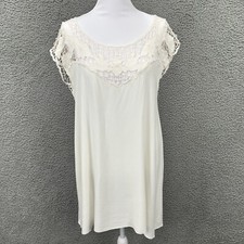 Urban Outfitters Kimchi Blue Women's M Cream Floral Crochet Shift Dress Festival