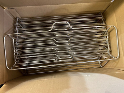 Box of 10 - Rational Stainless Steel Chicken Oven Basket 60.73.679 (21''x6.5'')
