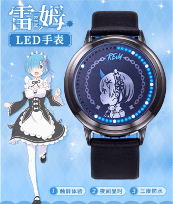 Re:Life In a Different World From Zero Rem Ram LED Waterproof Wrist Watch Gifts
