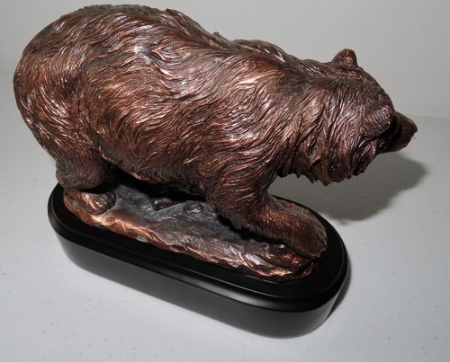 Walking Grizzly Bear 7 x 6 Great Detail Beautiful Bronze Statue / Sculpture New - Imagen 7 de 12