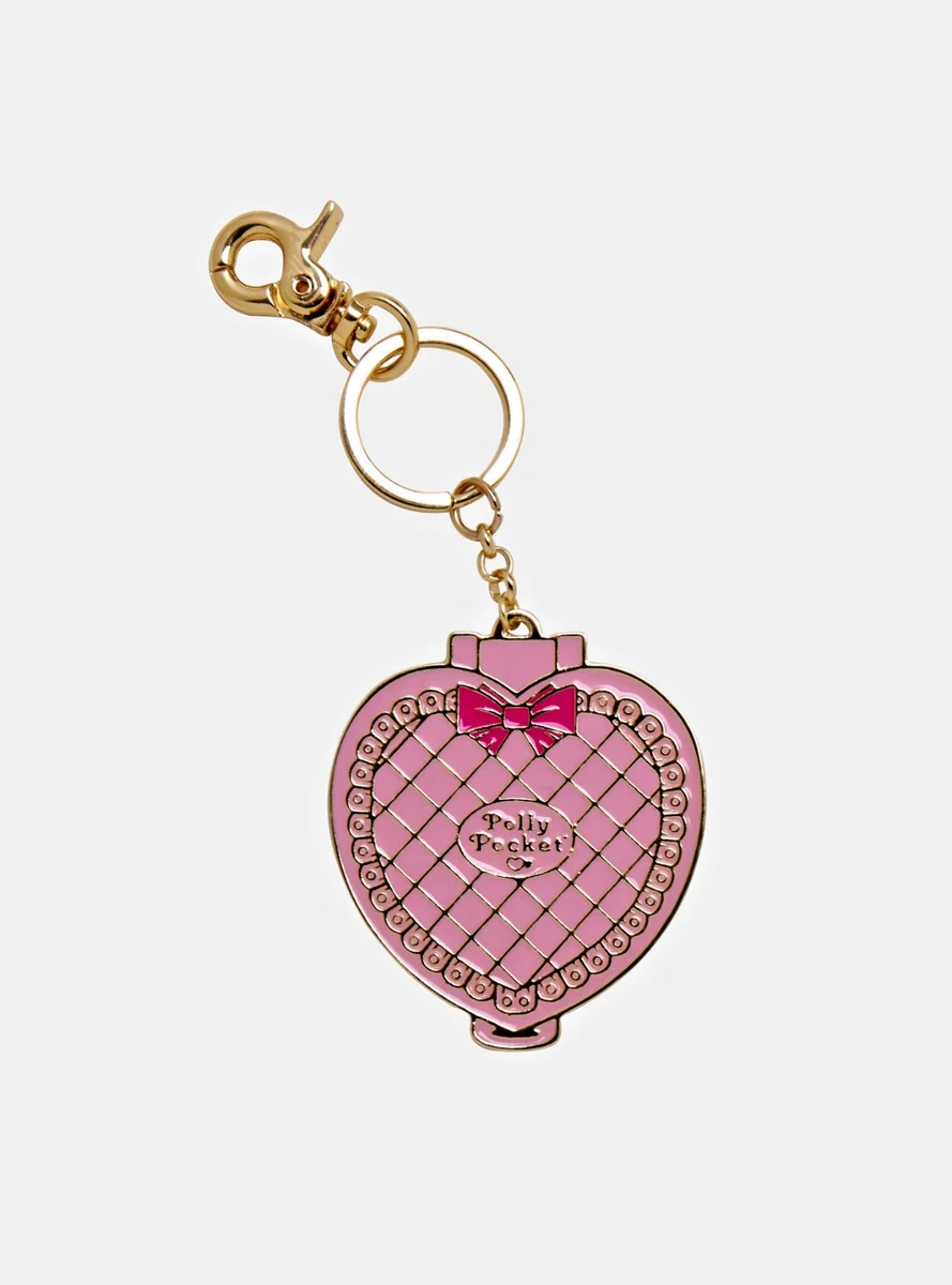 Polly Pocket Heart Metal Key Chain Pink Gold 5