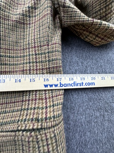 Vintage Worthington Blazer Womens 6P Petite Brown Plaid Wool Tweed Suit Jacket - Picture 6 of 13