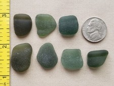 PURE BEACH SEA GLASS SURF TUMBLED GREEN OLIVE BOTTLE NECK LIP FROSTED ANTIQUE E1