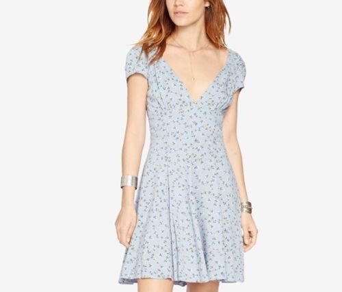 Ralph Lauren Womens New Blue Floral Cut 
