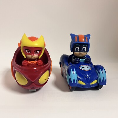   PJ Masks Wheelies Mini Racers Set of 2 Catboy Owlette Glider Mobile Cars Lot