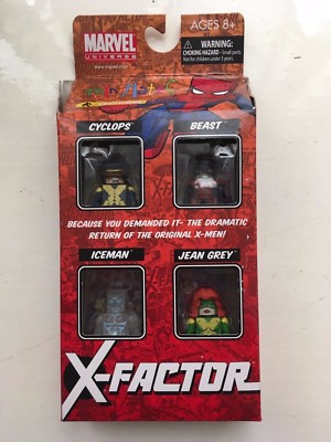MINIMATES MARVEL CYCLOPS BEAST ICEMAN & JEAN GREY X-FACTOR ACTIONFIGUREN SET