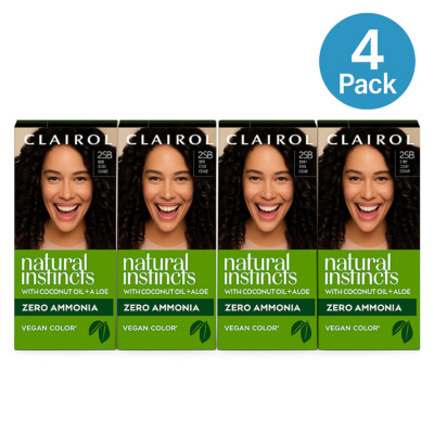 Clairol Natural Instincts 2SB Hair Color 4 Pack   Zero Ammonia, Vegan, Coconut