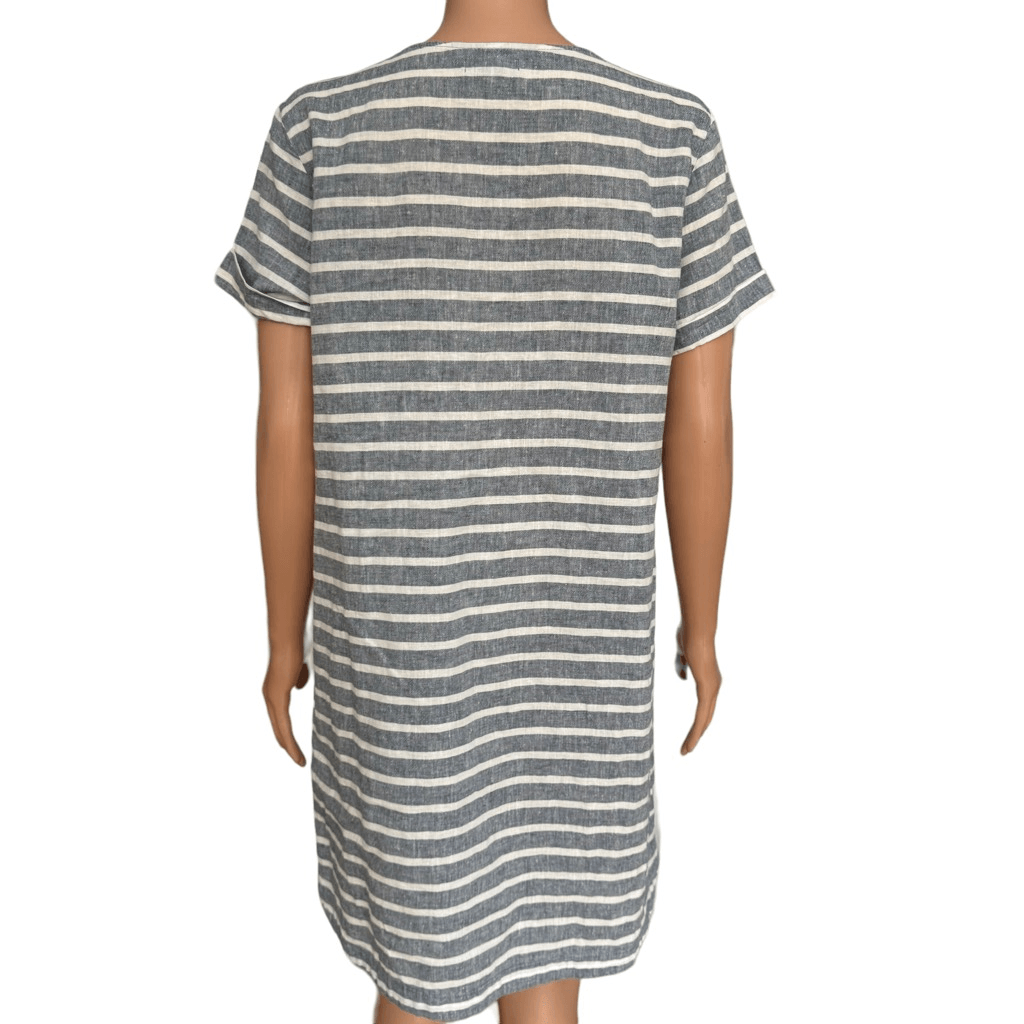GAP Womens Blue/White Stripe linen blend Shirt Dress ~ Size M | eBay