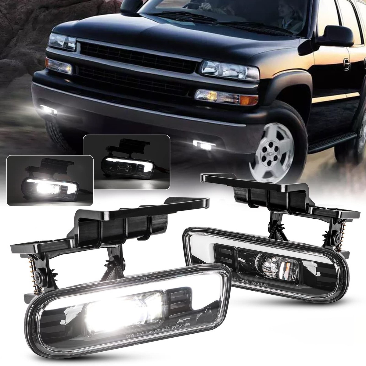 LED Fog Lights DOT Approved with DRL Compatible with 1999-2002