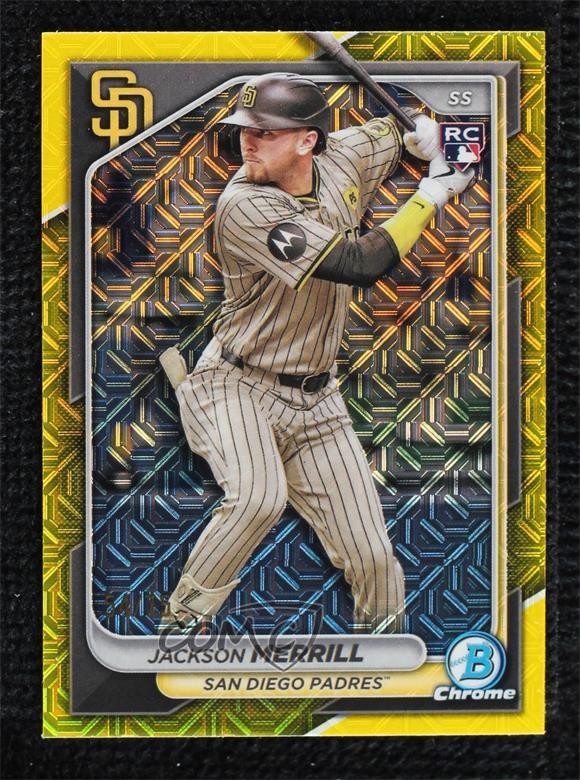 2024 Bowman Chrome Mega Box Yellow Mojo Refractor 54/75 Jackson Merrill #27 10w8