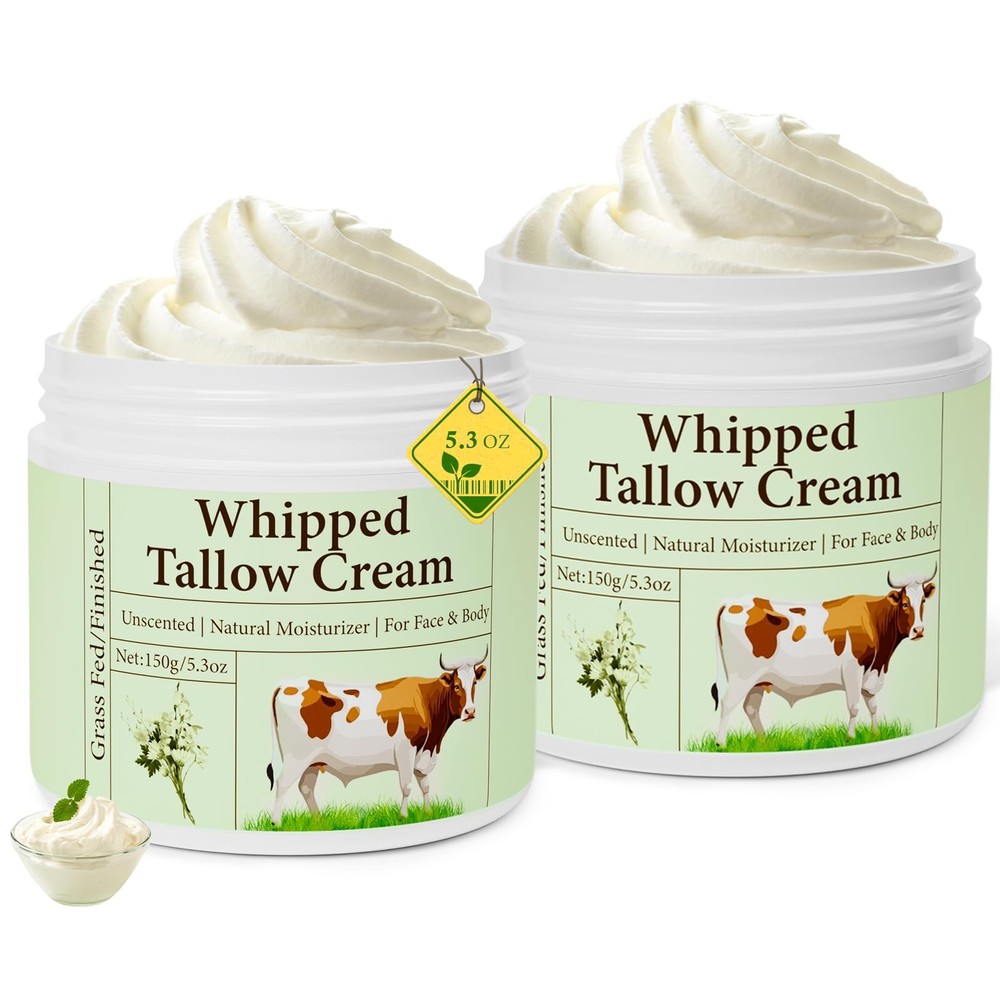 Pekinly Whipped Beef Tallow for Skin & Face – 2 Pack