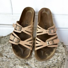 Birkenstock Betula Granada Slides Strappy Sandals Khaki Tan Peach US Size 9