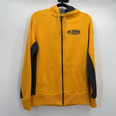Iowa Hawkeyes Hoodie Mens Large Yellow NCAA Field Hockey Nike Therma Fit Zip - Image 1 of 4