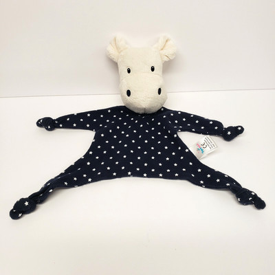 Topomini 12'' Hippo Hippopotamus Stars Knots Baby Lovey Security Blanket Plush
