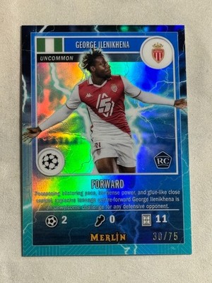 2024-25 Topps Merlin UCC Gamers Lightning Blue George Ilenikhena RC SP /75 #MG-3