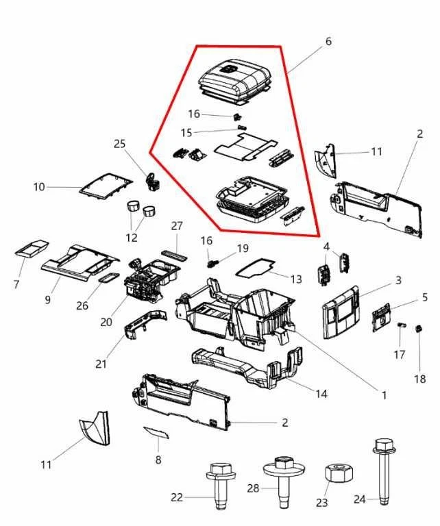 Ram 1500 2011-2012 consola central reposabrazos tapa de almacenamiento cubierta 1NN17GTVAC OEM Foto 2 de 4