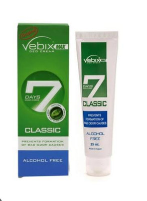 3x 25ml. Vebix Max Unisex Classic Deodorant Cream Once a Week with Extra Lasting