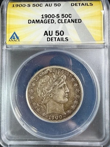 1900 S Barber Half Dollar - ANACS AU 50 Details - Scarce Grade, Priced Right!