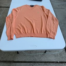 Polo Ralph Lauren 100 Cotton Sweater Mens XL Knit Sherbert EXCELLENT Vintage