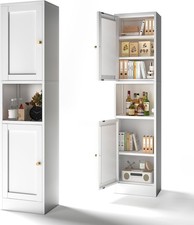 67" Metal Bathroom Storage Cabinet, Tall Storage Cabinet with Adjustable Shelves