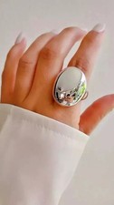 Anillo cúpula grande audaz de plata esterlina grueso electroforma anillo cúpula regalo para mujer