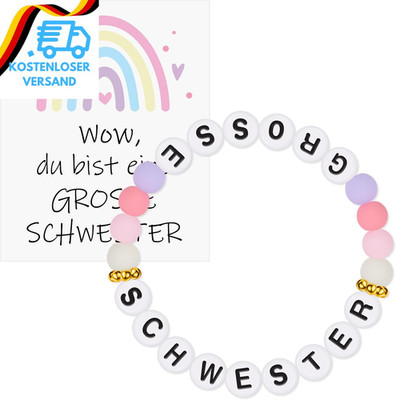 Geschenke Für Große Schwester Inklusive Armband Und Karte Du Bist Eine Grosse Sc