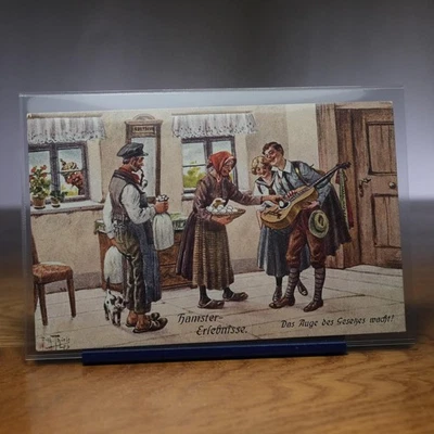 Hamster-Erlebnisse Satire WWI Erster Weltkrieg Thiele Litho 1918 Humor ugel. AK - Bild 1 von 4
