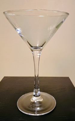 Vintage Set of 9 Classic Clear Martini Cocktail Glasses 6-3/4'' Tall Cosmopolitan