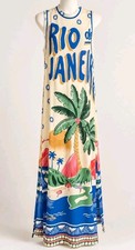 NWT Farm Rio Anthropologie Rio de Janeiro Tropical Mesh Maxi Dress XXS Ret.$198