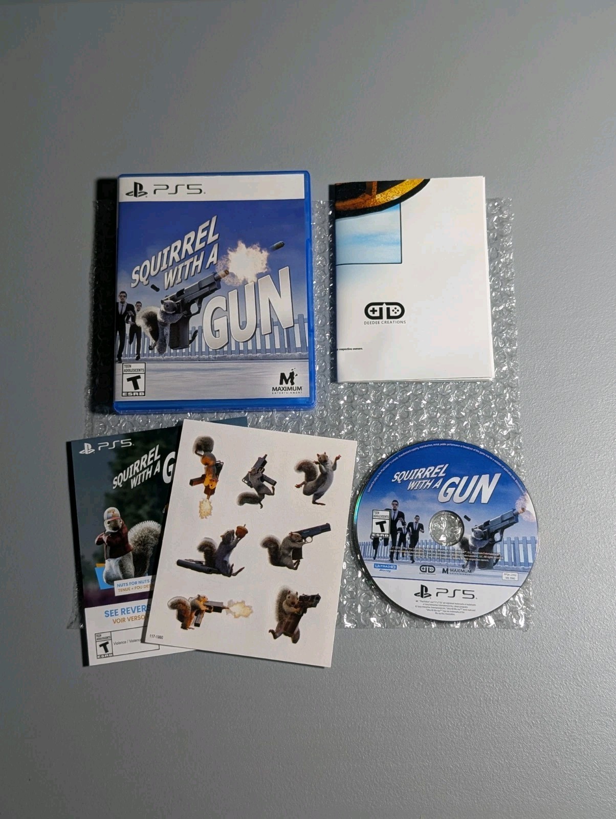 Squirrel With A Gun (Sony PlayStation 5 PS5) Complete w/ Stickers & Poster