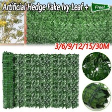 Artificial Hedge Fake Ivy Leaf Garden Privacy Fence Screen Roll Wall Panel UK