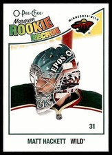 2011 O-Pee-Chee 2010-11 Rookie Update Hockey Matt Hackett 613 Wild