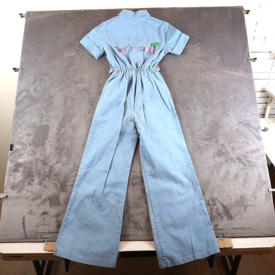 Tuta donna vintage anni 70 velluto a coste fondo a campana gamba svasata full zip XS/S - Immagine 2 di 4